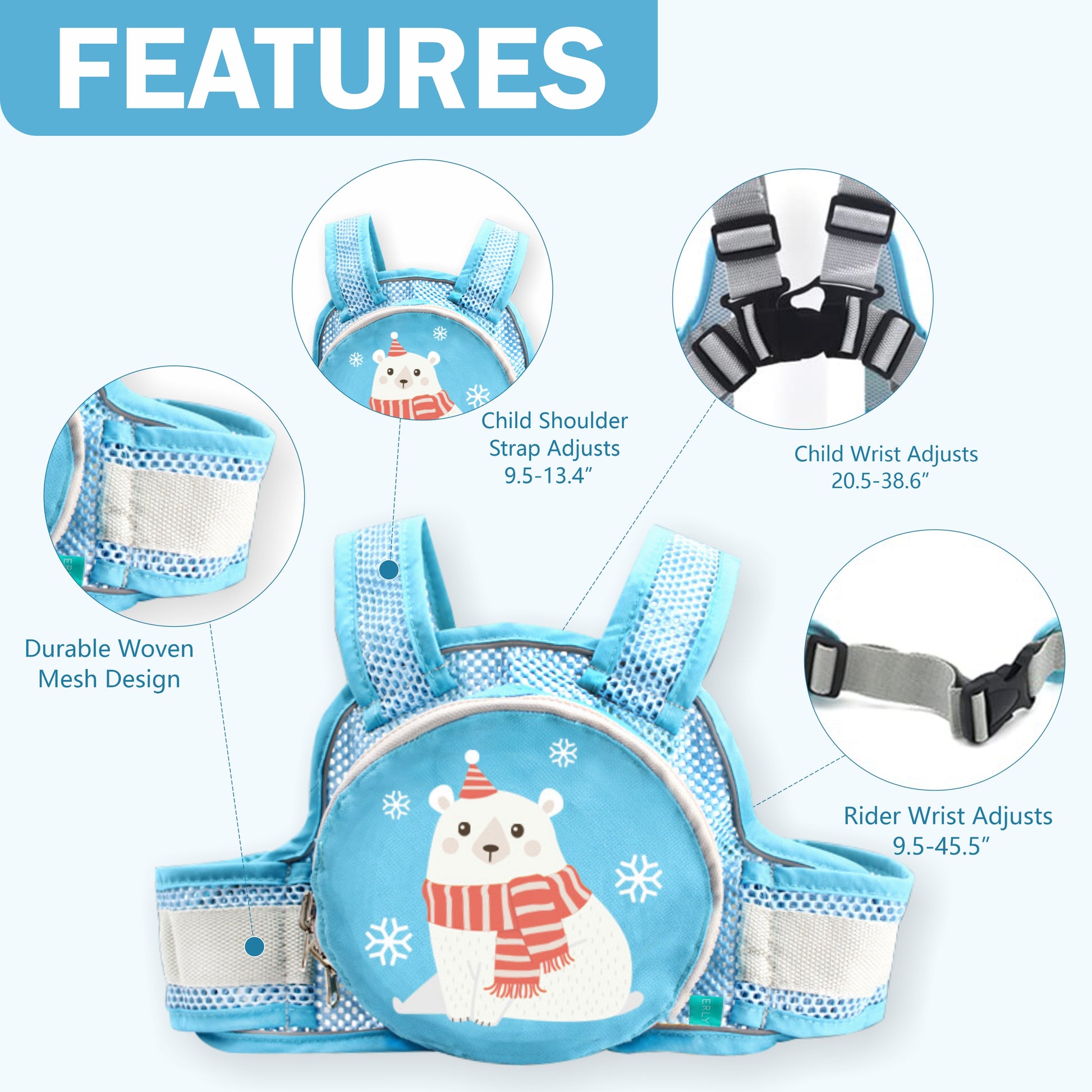 Motherly Children's Motorcycle Safety Harness Safe, Stylish Riding Companion with Two Wheeler Child Safety Belt - MOTHERLY