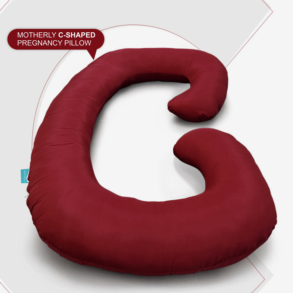 Motherly Maternity Pillows for Pregnancy Sleeping | Maternity Pillow for Pregnant Women (Dark Pink) - MOTHERLY