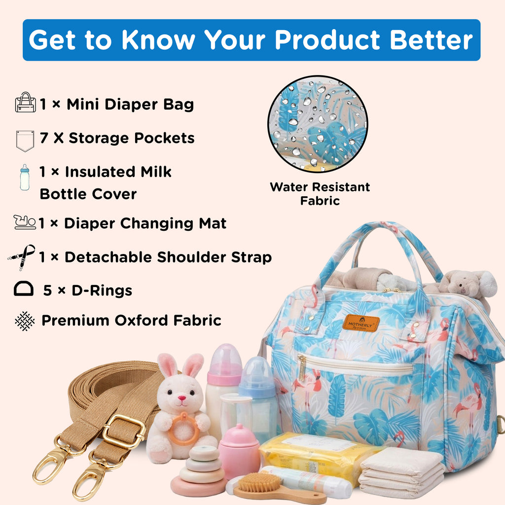 Motherly Nano Diaper Bag for Mothers | Small Diaper handbag for mom for Travel