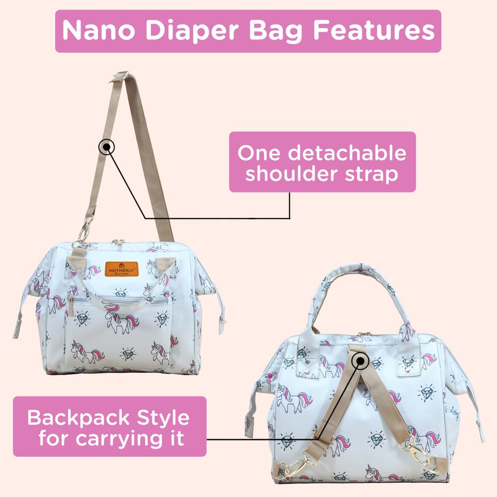 Motherly Nano Diaper Bag for Mothers | Small Diaper handbag for mom for Travel