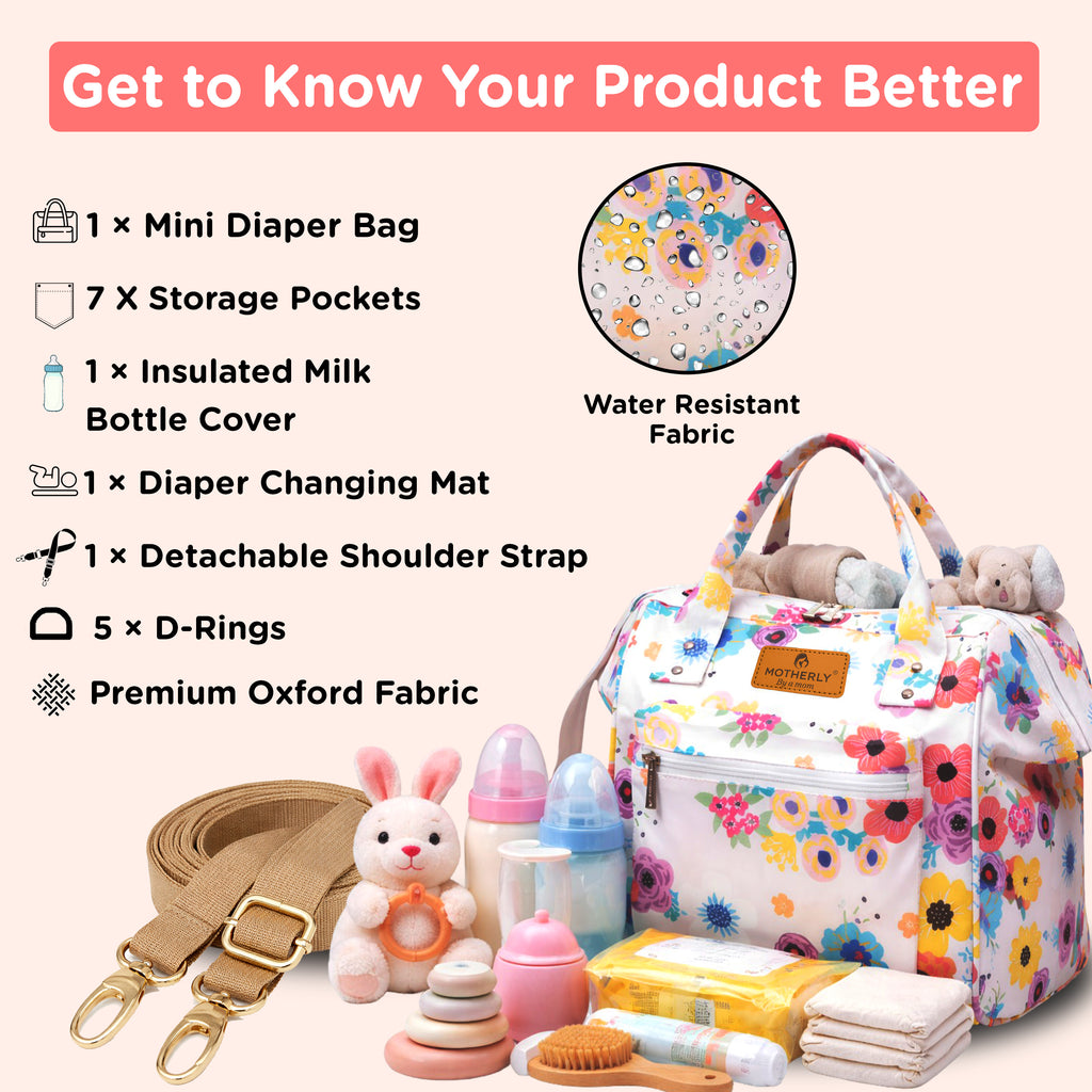 Motherly Nano Diaper Bag for Mothers | Small Diaper handbag for mom for Travel