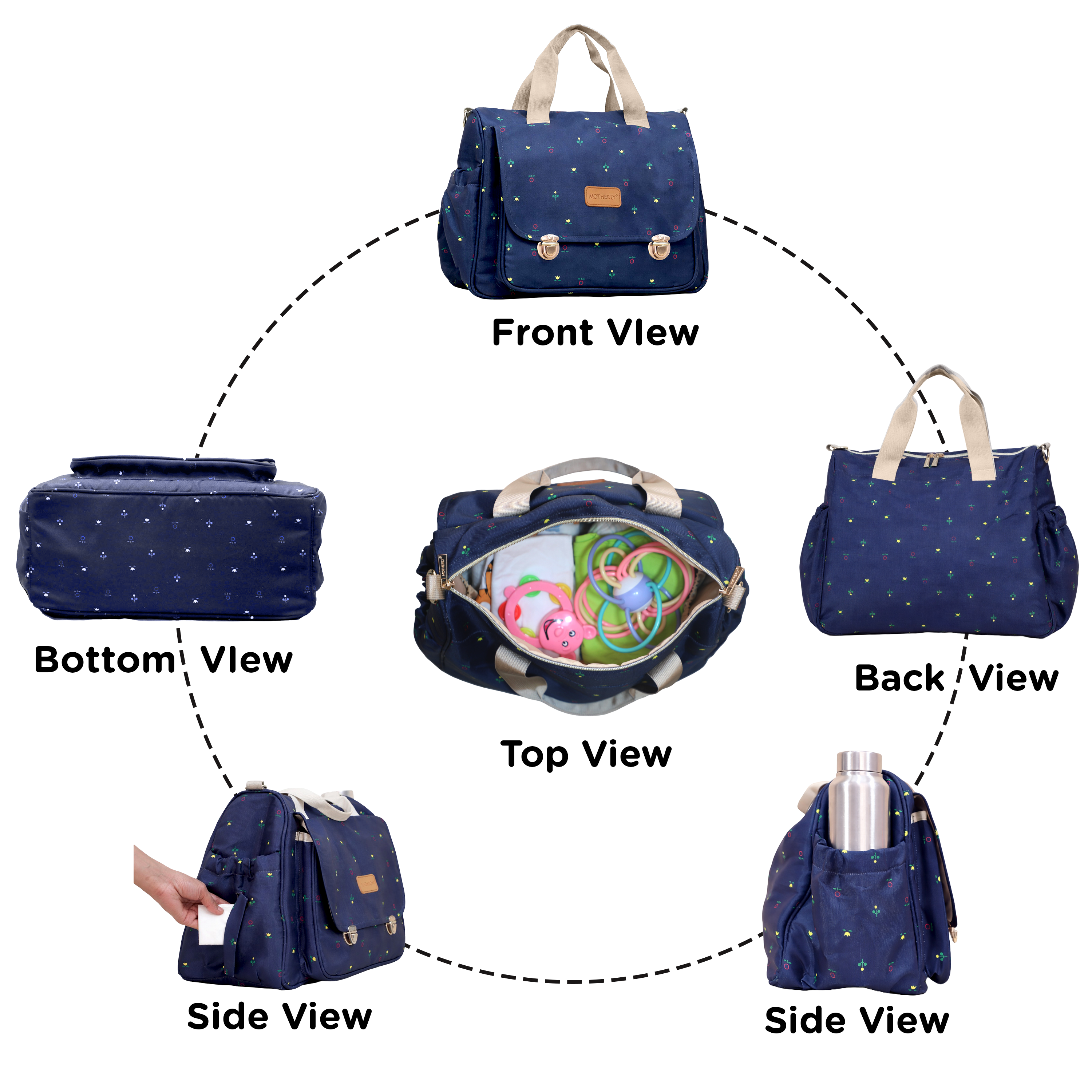 Motherly Glory Tote Diaper Bag for Moms – Water-Resistant Maternity & Travel Bag with Multiple Pockets