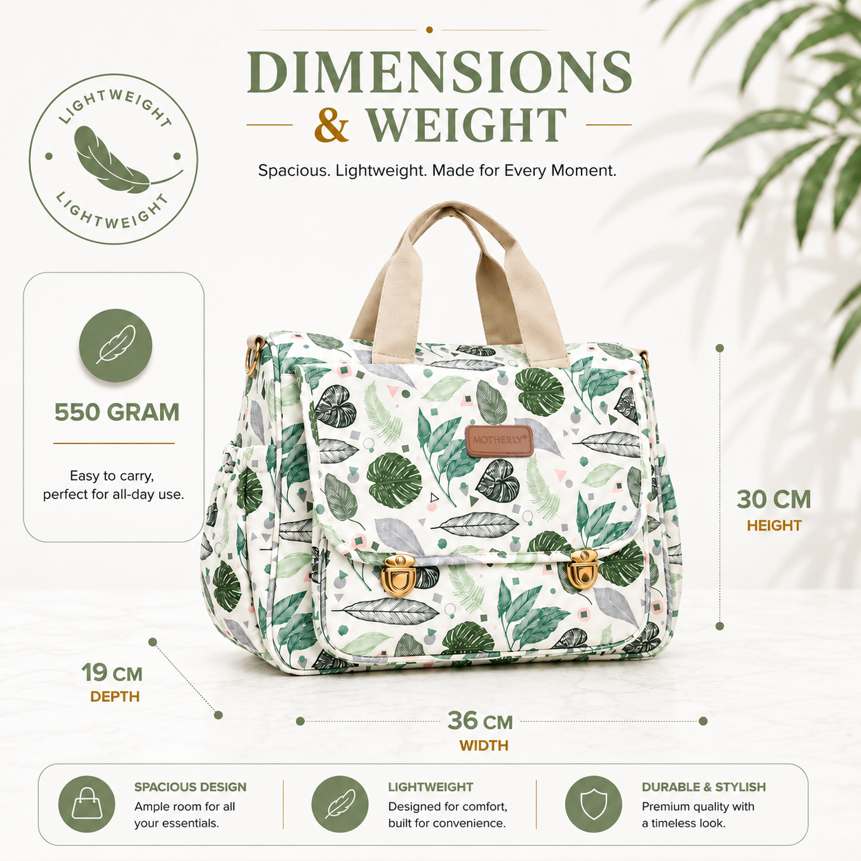 Motherly Glory Tote Diaper Bag for Moms – Water-Resistant Maternity & Travel Bag with Multiple Pockets