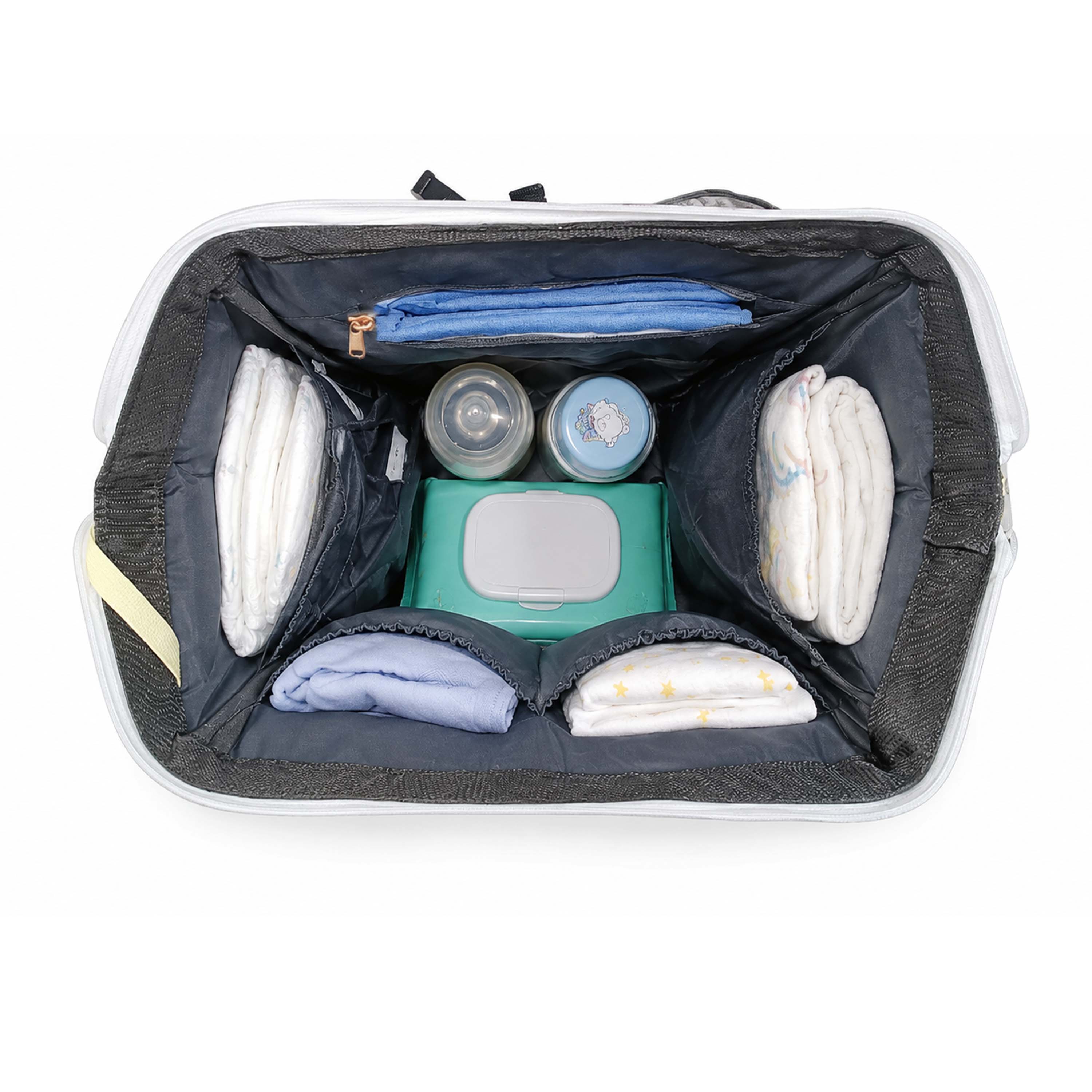 Motherly Patented Diaper Bag Backpack for Moms | Waterproof Baby Travel & Maternity Bag | Spacious Nappy Bag with Multiple Compartments, Insulated Bottle Pockets & Warranty (Ethnic Series, Cream))