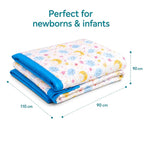 Motherly Muslin Blanket Design Reversible Stroller Cover for Newborn Baby & Toddler, Breathable Soft All Season/All Weather AC Blanket for Infant, Crib Mattres (110x90 cm, 0-24 Month)