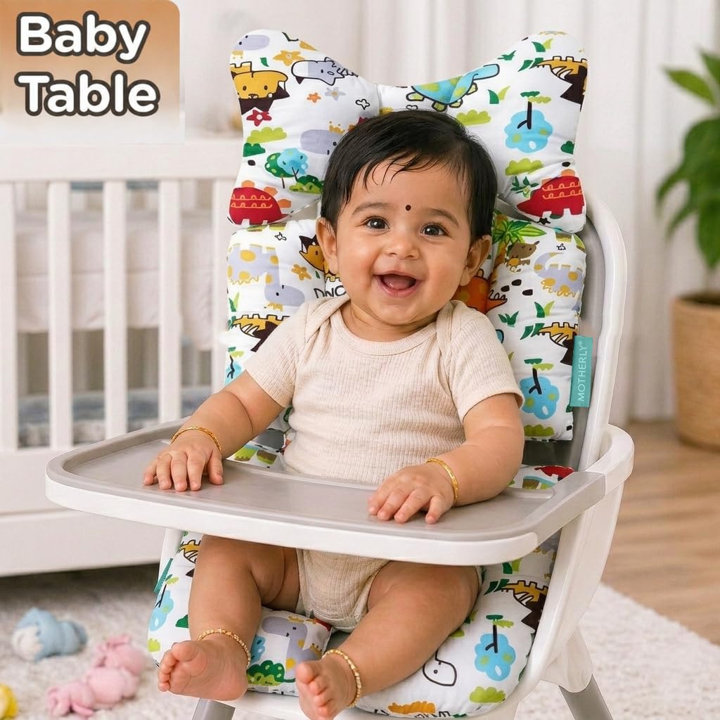 Motherly Baby Stroller Seat Cushion | Reversible and Universal Fit Pad for Strollers, High Chairs, Car Seats & Rockers | Soft, Breathable Pram Liner with Secure Straps & Safety Belt Slot - cartoon-diansour-1