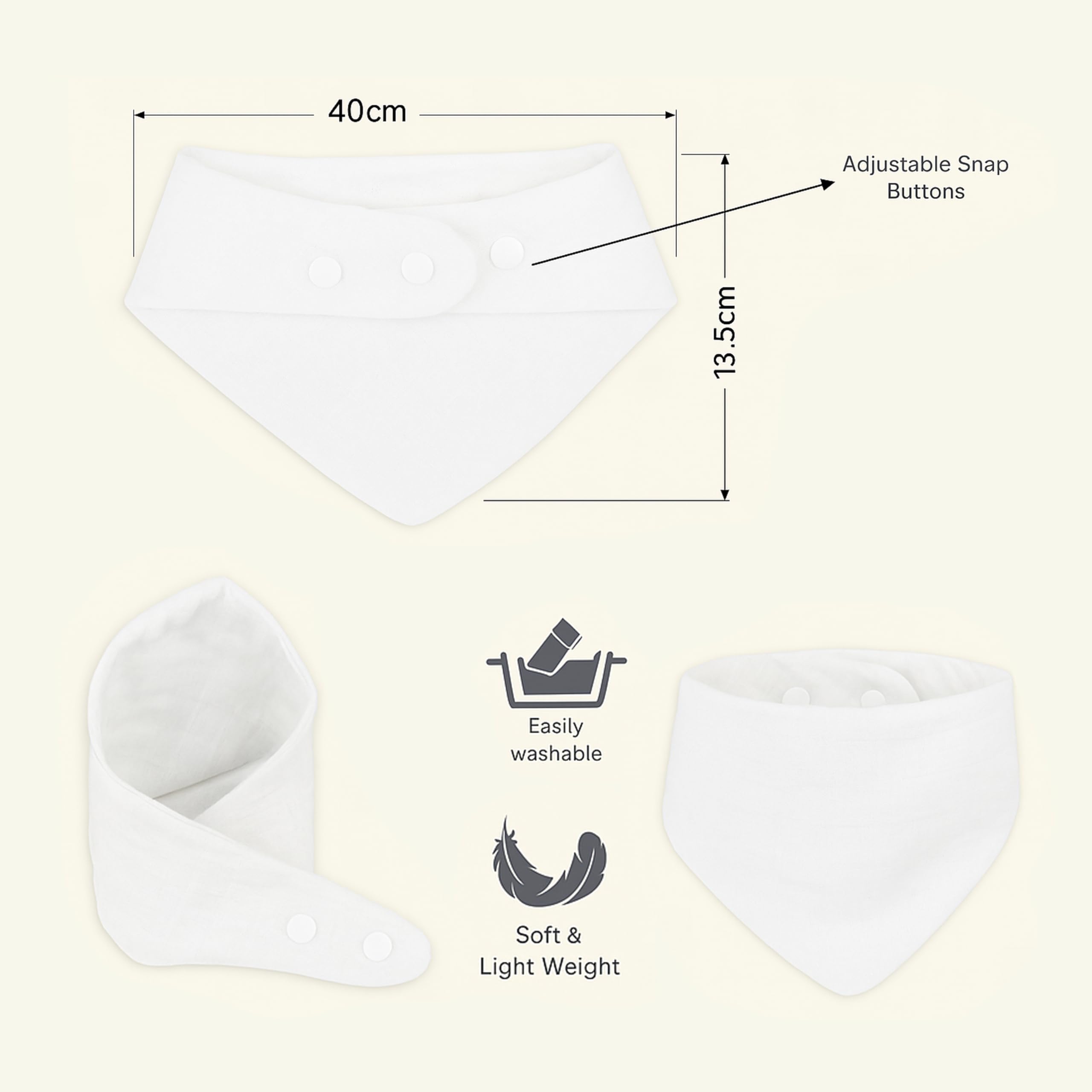Motherly Bib for Baby 0 to 6 Month – Soft Muslin Baby Apron, Adjustable & Absorbent Bibs for Newborns to 12 Months Boys and girl