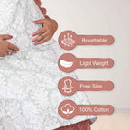 Care Cave Nursing Scarf - Gray/White Flower Print