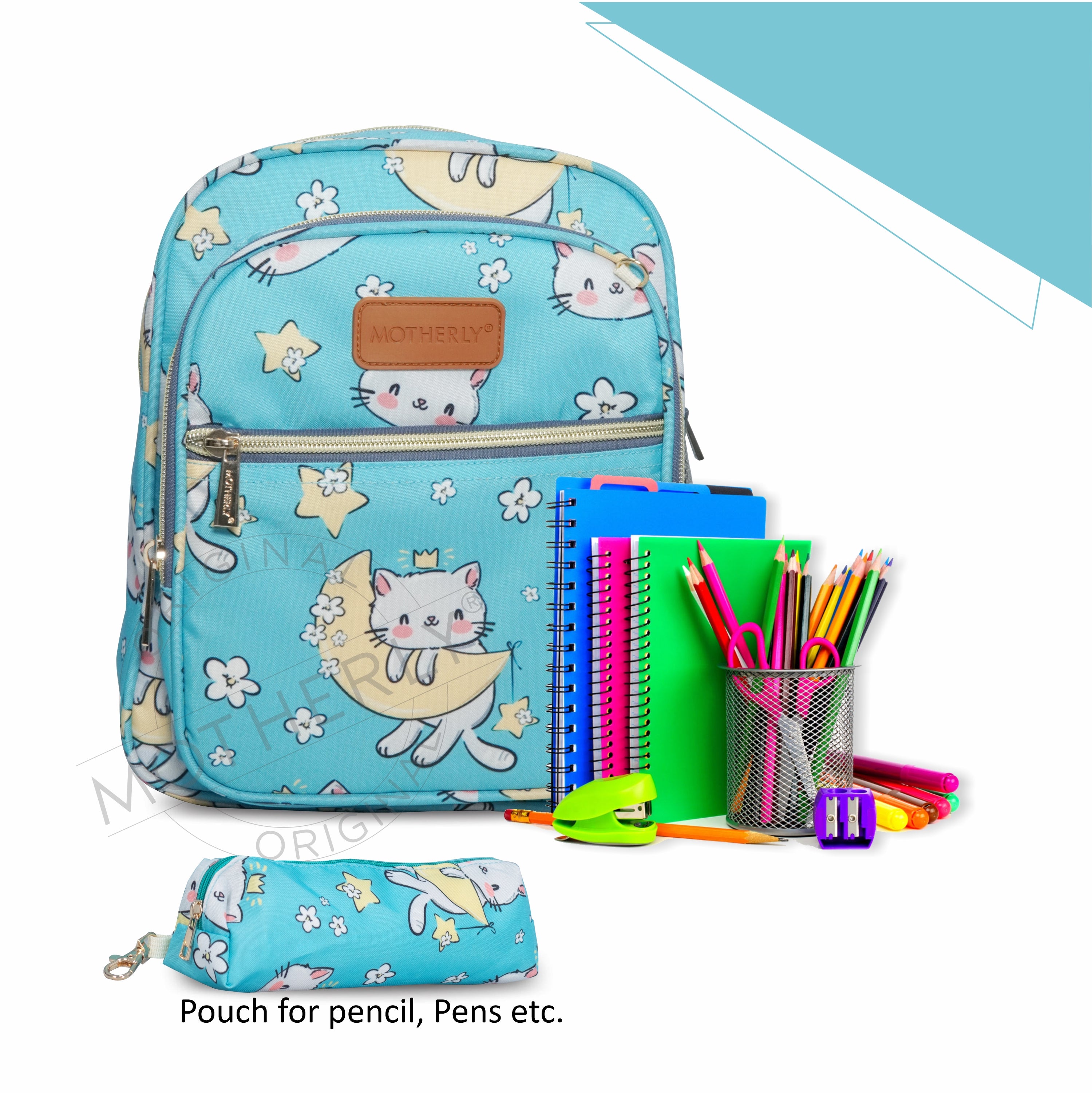 Motherly Kindergarten Backpack, Daycare Bags for Kids, Toddler Bag, Creche Bag Casual Backpack Picnic Bag for Kids, Unisex School Bag for Boys & Girls with Free Pencil Stationery Pouch (11 Inch) - MOTHERLY