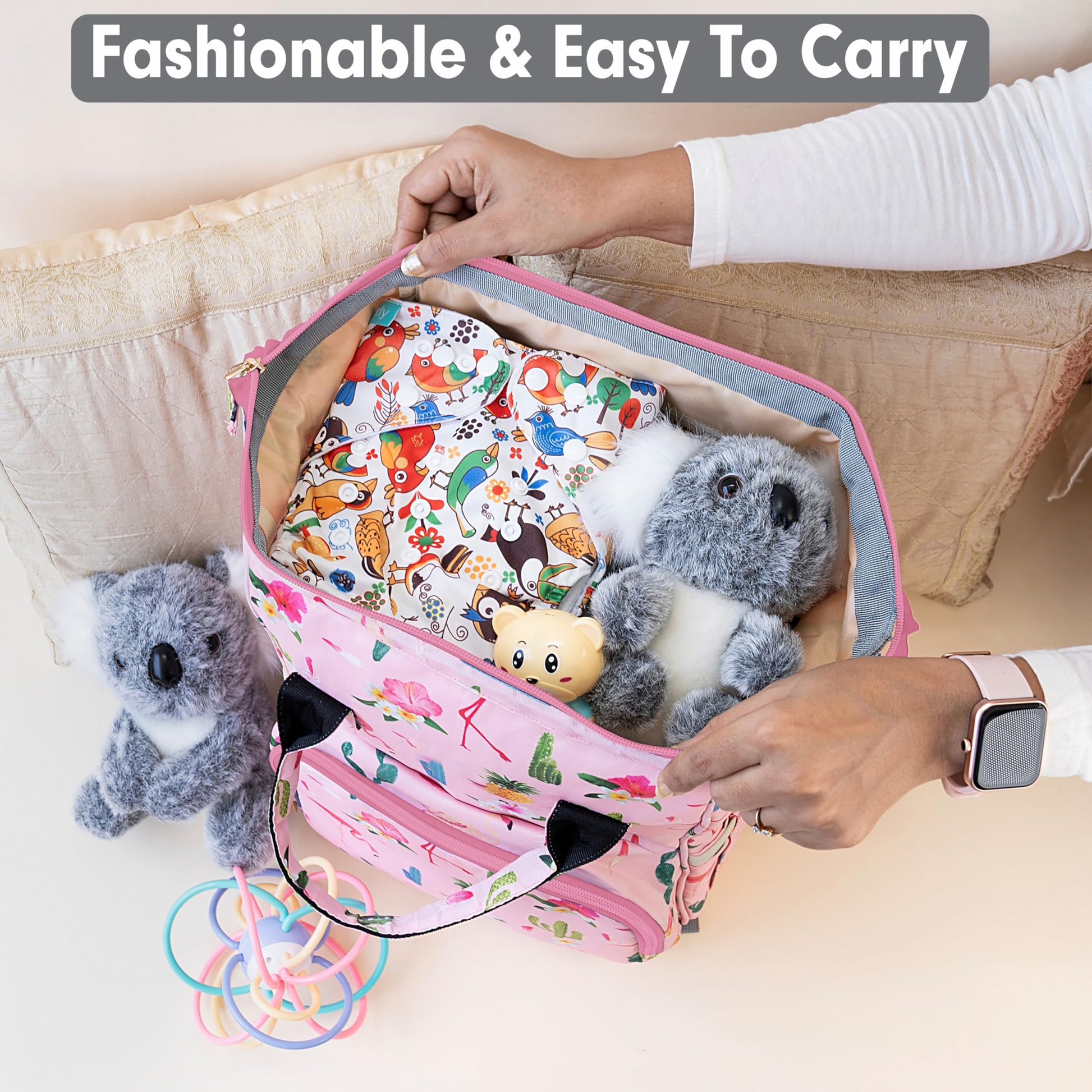 Motherly Elegant Diaper Bag for Moms – Water-Resistant Maternity & Travel Bag with Multiple Pockets & Warranty