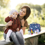 Motherly Mini Diaper Bag for Mothers for Travel | Small Maternity Handbag for Newborn Baby | Mothers Travelling Bag | Multiple Pockets Water Resistant Baby Bag I Hospital Bag for Moms (Unicorn Blue)