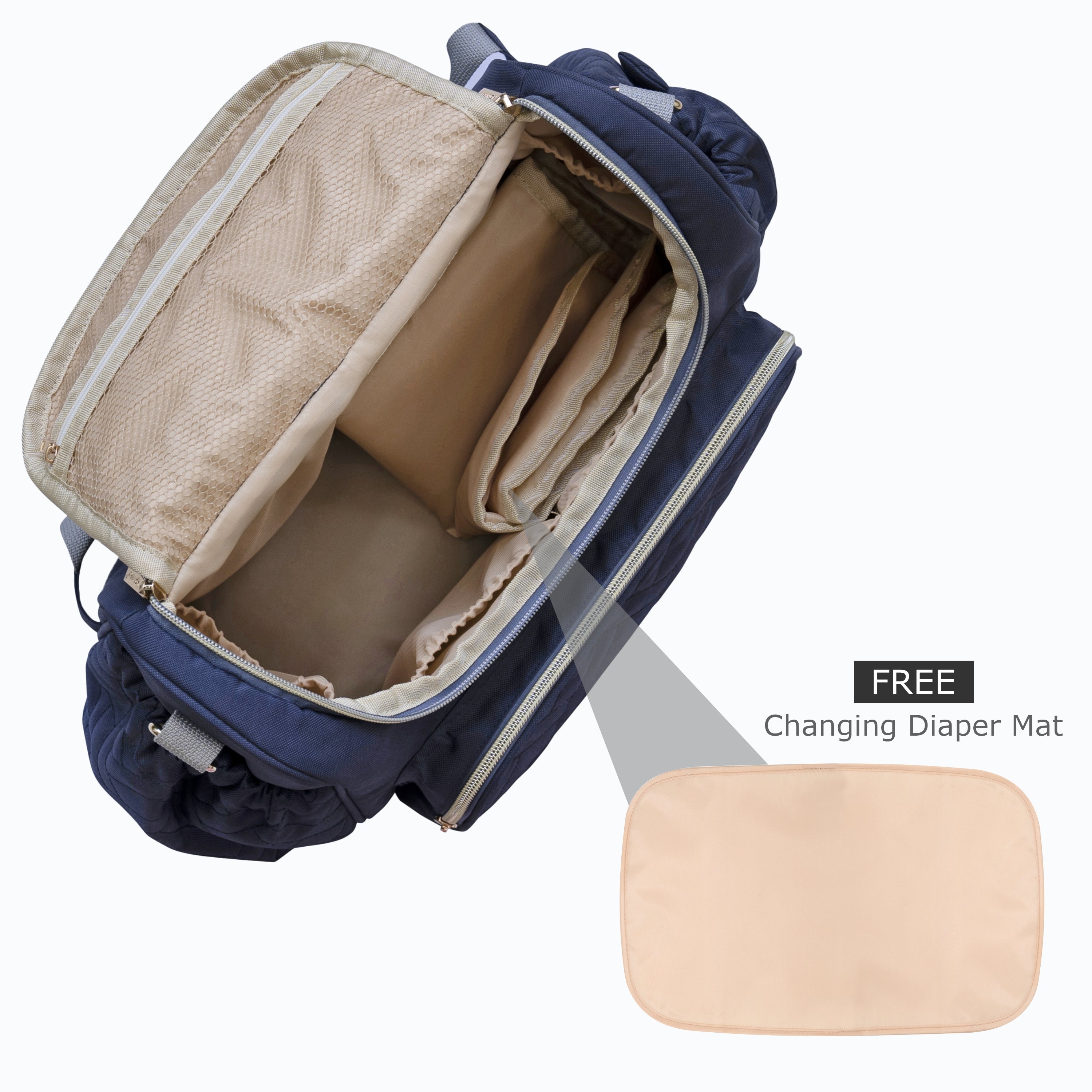 Motherly Diaper Quilted Diaper Bag for Mothers for Travel with Changing Mat - Spacious Diaper Bags for Mom | Baby Bag with Multi-Pocket Design | Maternity Bags for Mother and Baby (Black) - MOTHERLY