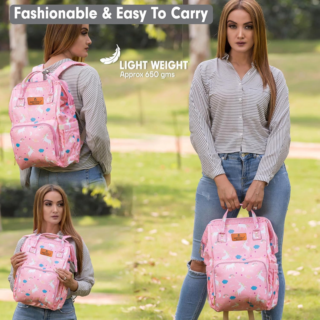 Motherly Elegant Diaper Bag for Moms – Water-Resistant Maternity & Travel Bag with Multiple Pockets & Warranty