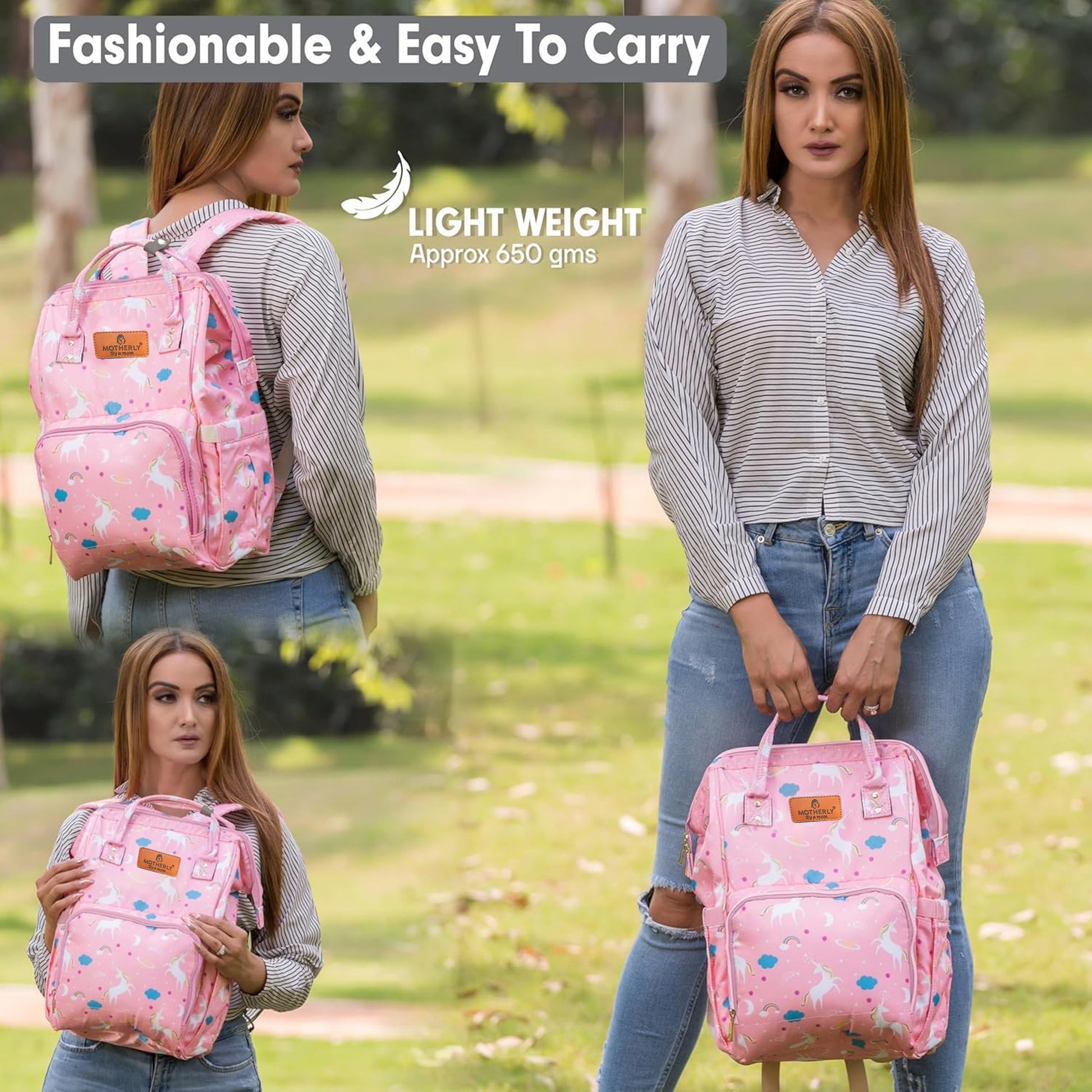 Motherly Elegant Diaper Bag for Moms – Water-Resistant Maternity & Travel Bag with Multiple Pockets & Warranty
