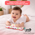 Motherly Mustard Seed Pillow for Newborns (0–12 Months) – Neem-Coated, Cotton Head Shaping Pillow for Gifting - Toffee