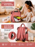 Motherly Crown Diaper Bag for Moms – Water-Resistant Travel & Maternity Bag with Multiple Pockets & 6-Month Warranty