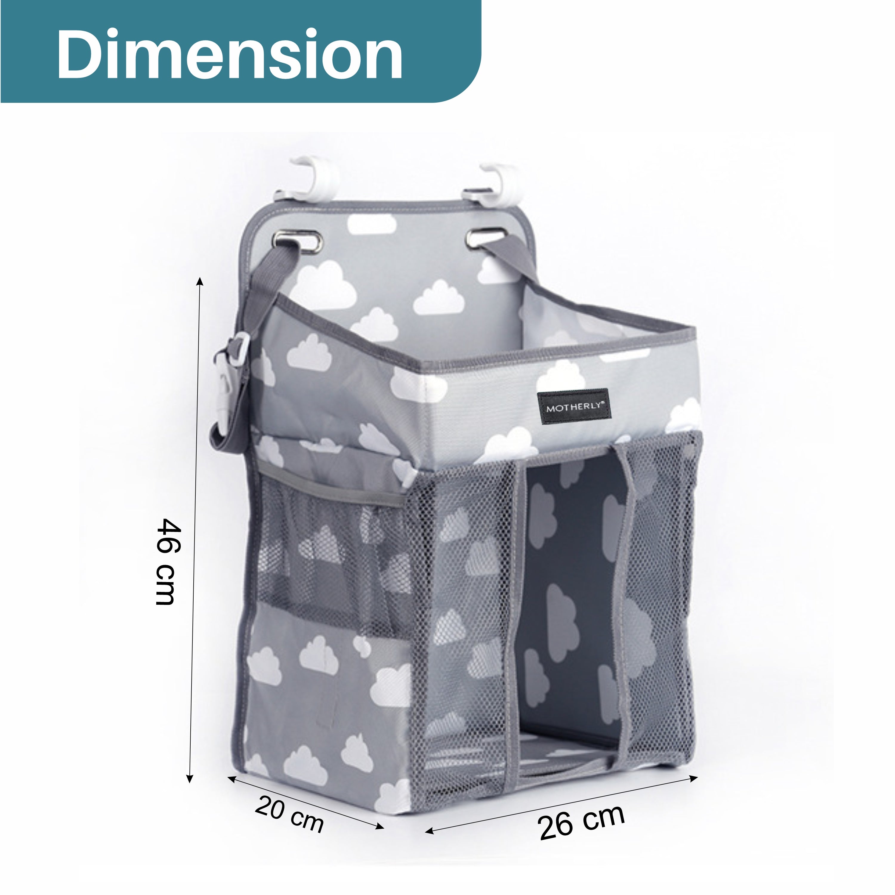 Motherly Baby Crib Organizer Hanging Diaper Storage Detachable Multiple Pockets Stackable Nursery Essentials - MOTHERLY