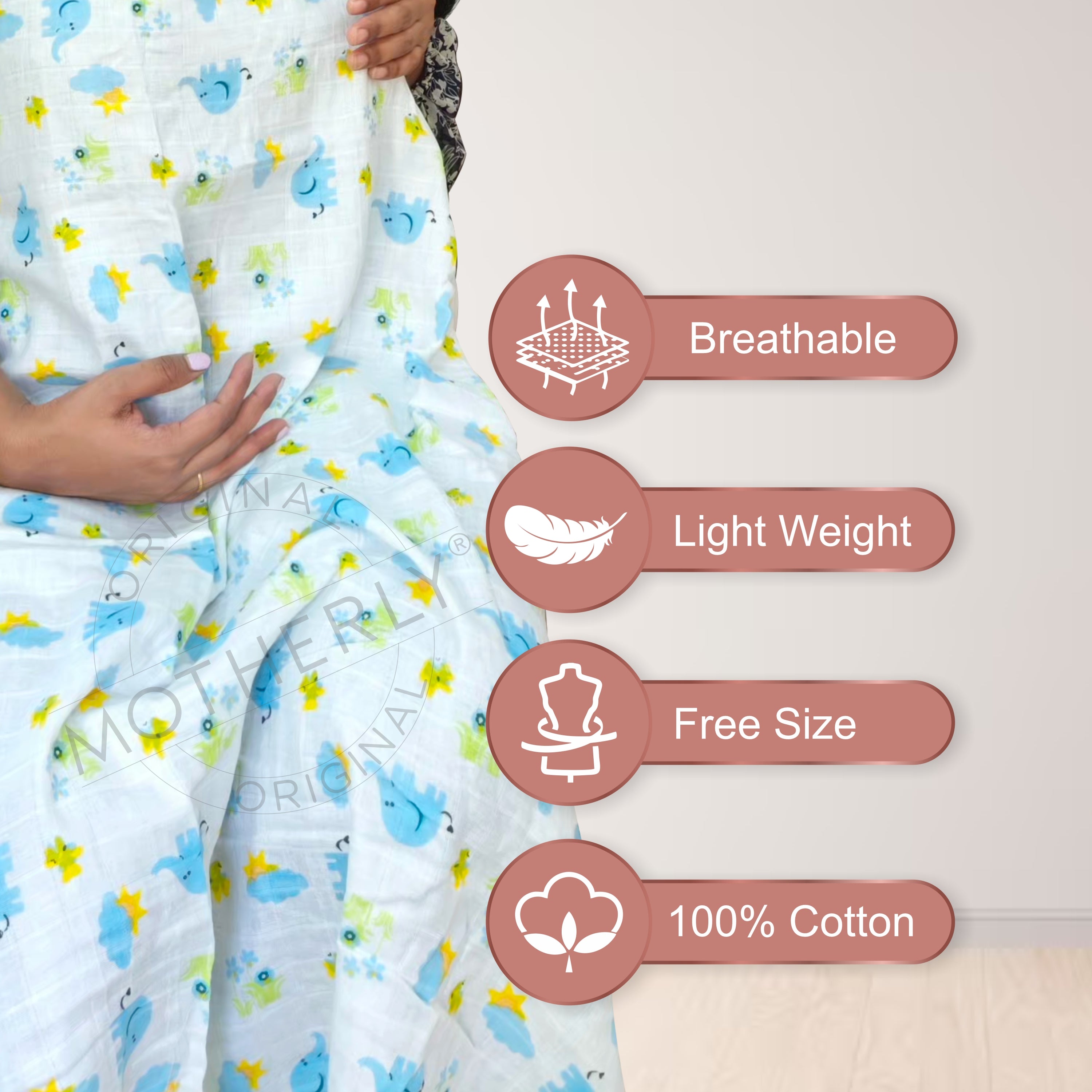 Motherly Nursing Breastfeeding Cover Scarf Cloth- Breast Feeding shawl - MOTHERLY