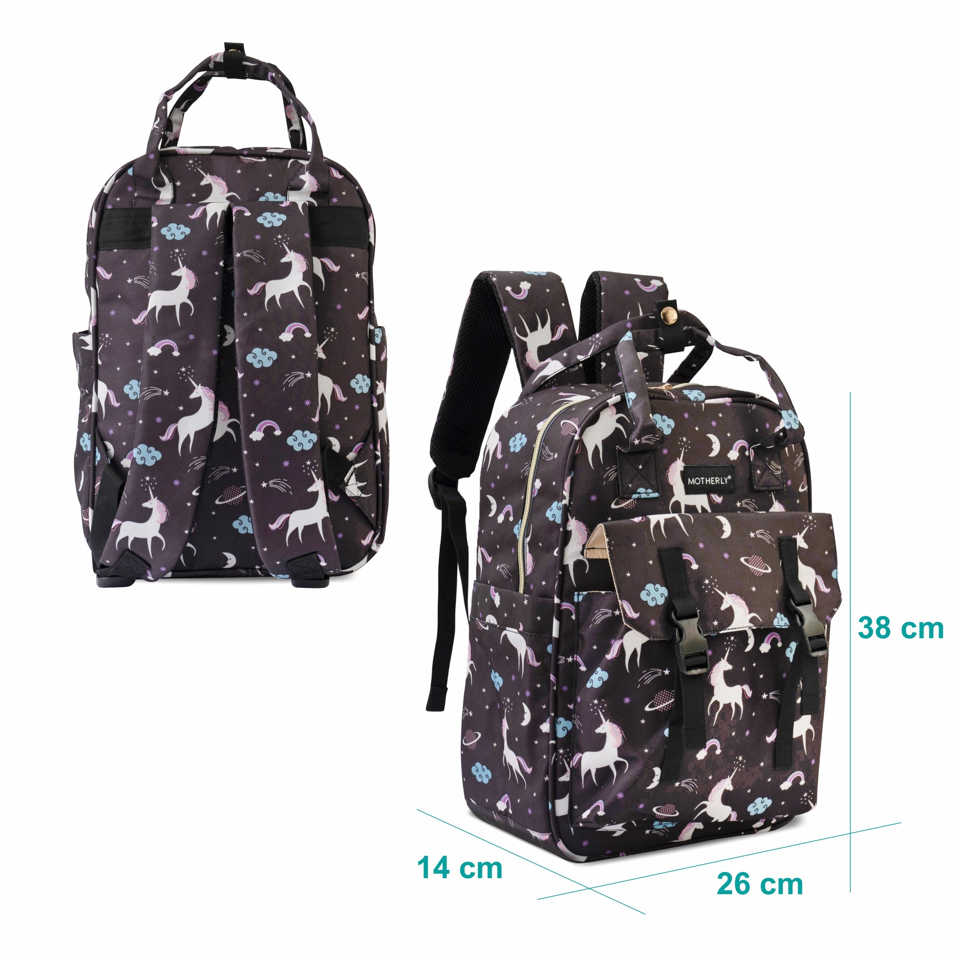 Motherly Solid Diaper Bag for Mothers for Travel, Maternity Bag for Newborn Baby, Mothers Travelling Bag, Multiple Pocket Water Resistant Baby Bag, Hospital Bag for moms (Black) - MOTHERLY