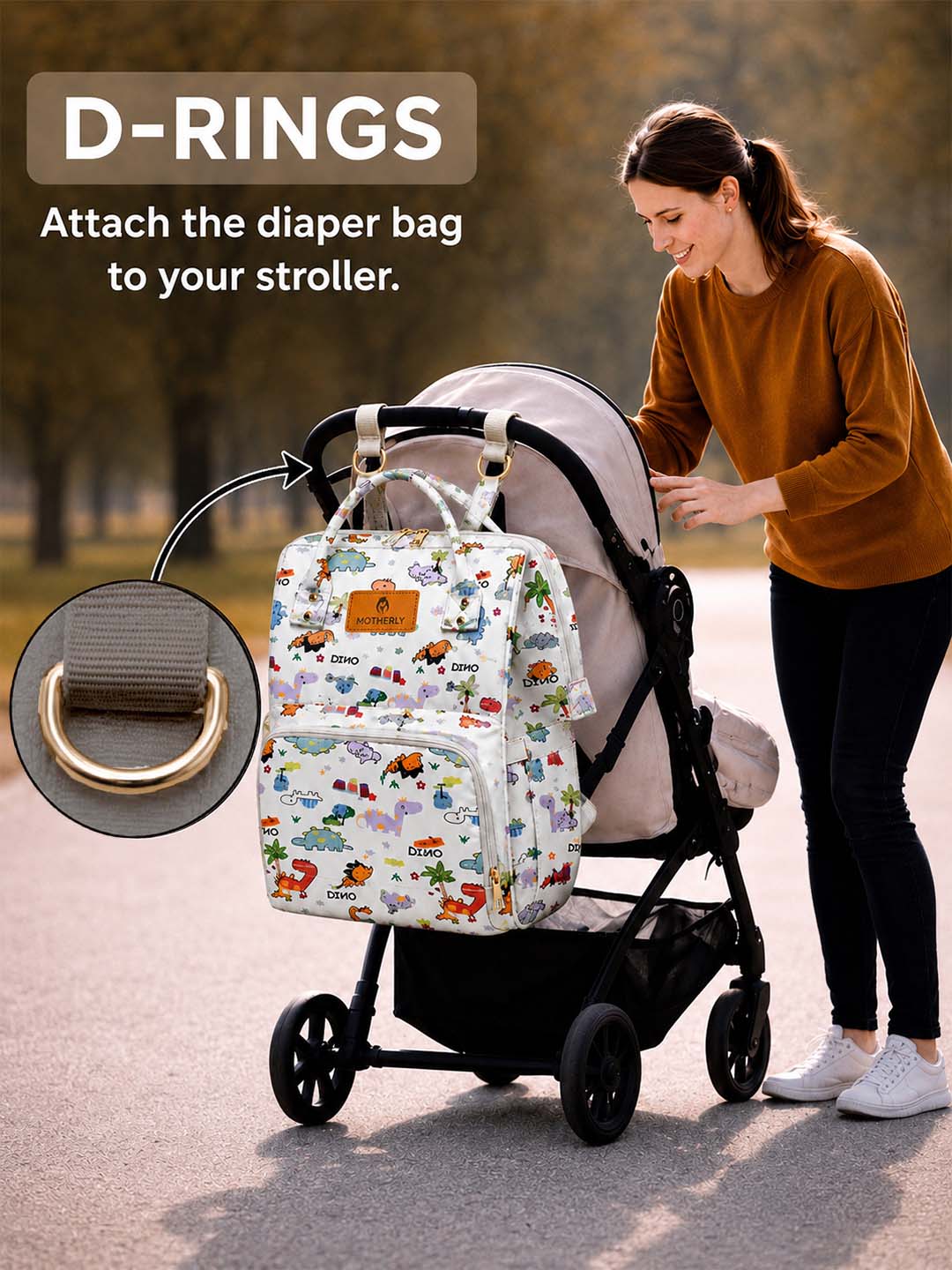 Motherly Patented Diaper Bag Backpack for Moms | Waterproof Baby Travel & Maternity Bag | Spacious Nappy Bag with Multiple Compartments, Insulated Bottle Pockets & Warranty (VivaLuxe Series)
