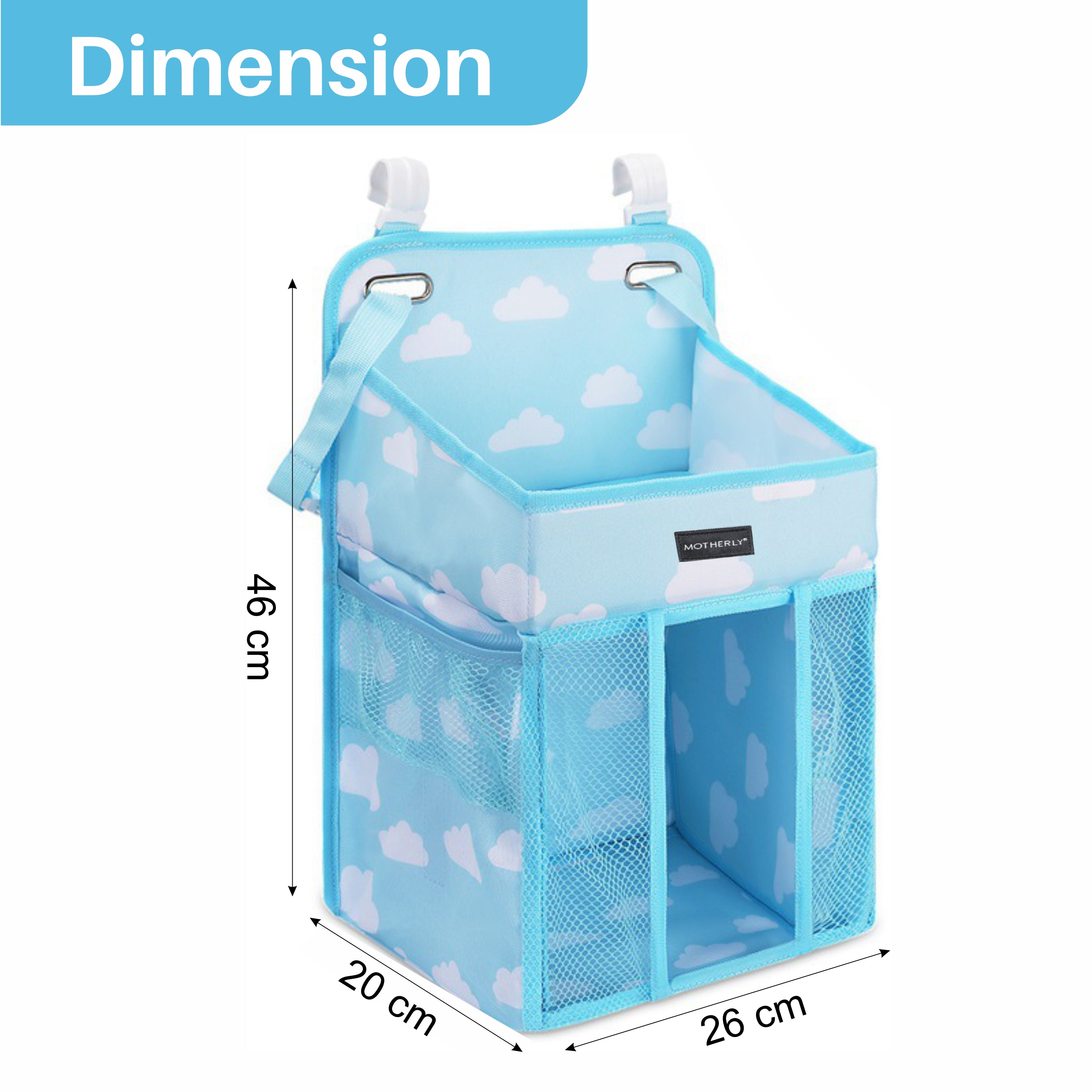 Motherly Baby Crib Organizer Hanging Diaper Storage Detachable Multiple Pockets Stackable Nursery Essentials - MOTHERLY