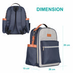 Motherly Diaper Bags For Mothers Stylish Backpacks for Moms for Travel with Stroller Hooks & Insulated Bottle Cover|6 Month Warranty |(Navy Gray) - MOTHERLY