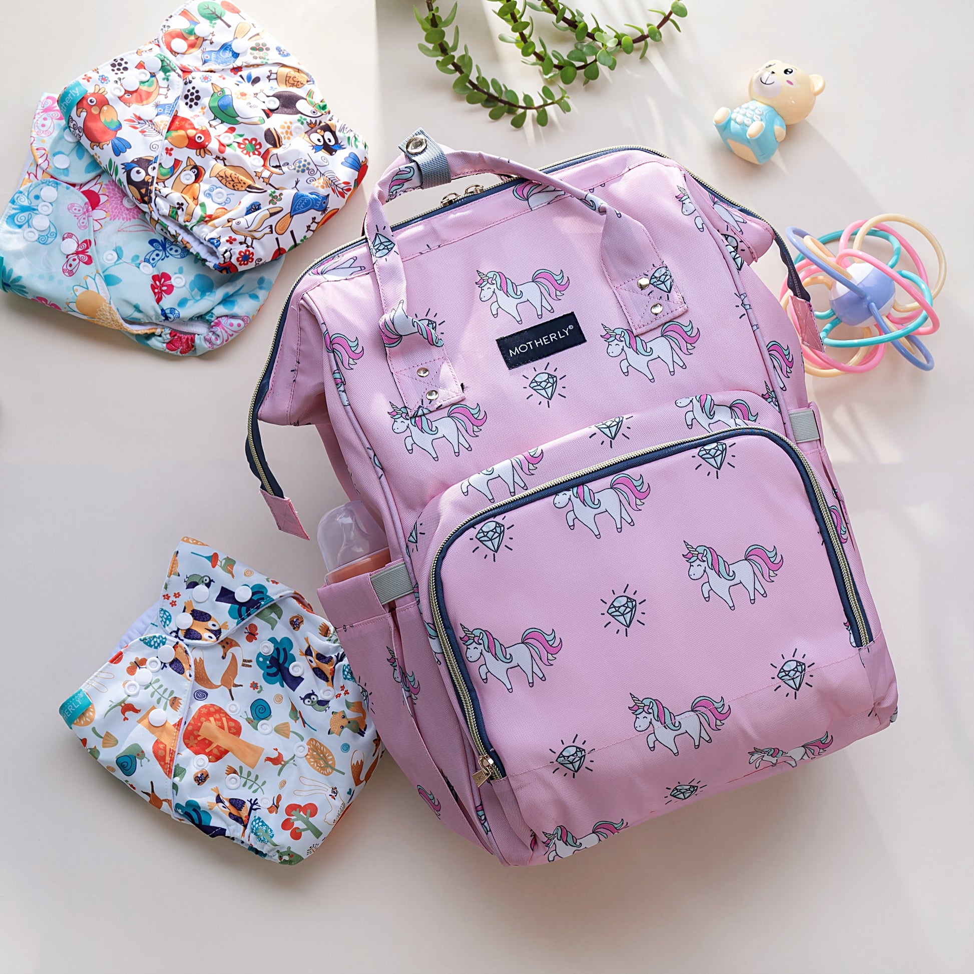 Motherly Elegant Diaper Bag for Mothers for Travel, Maternity Bag for Newborn Baby, Mothers Travelling Bag, Multipocket Water Resistant Baby Bag, Hospital Bag for Moms with Warranty - MOTHERLY