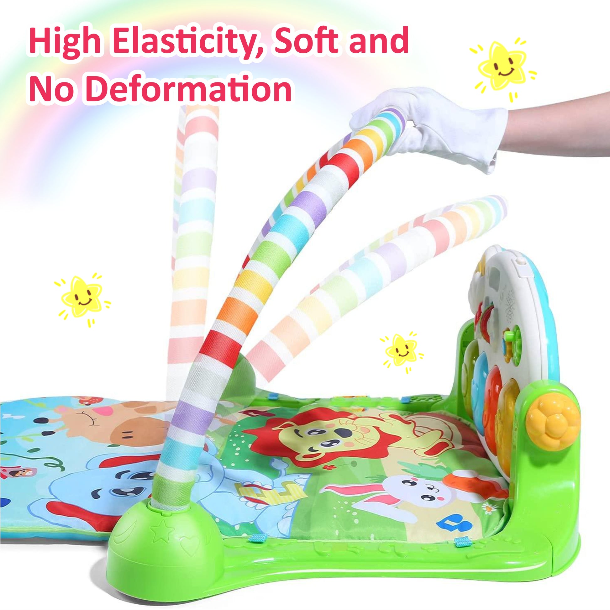 Motherly Musical Keyboard Baby Play Mat Gym with Colorful Piano and Fitness Rack - MOTHERLY