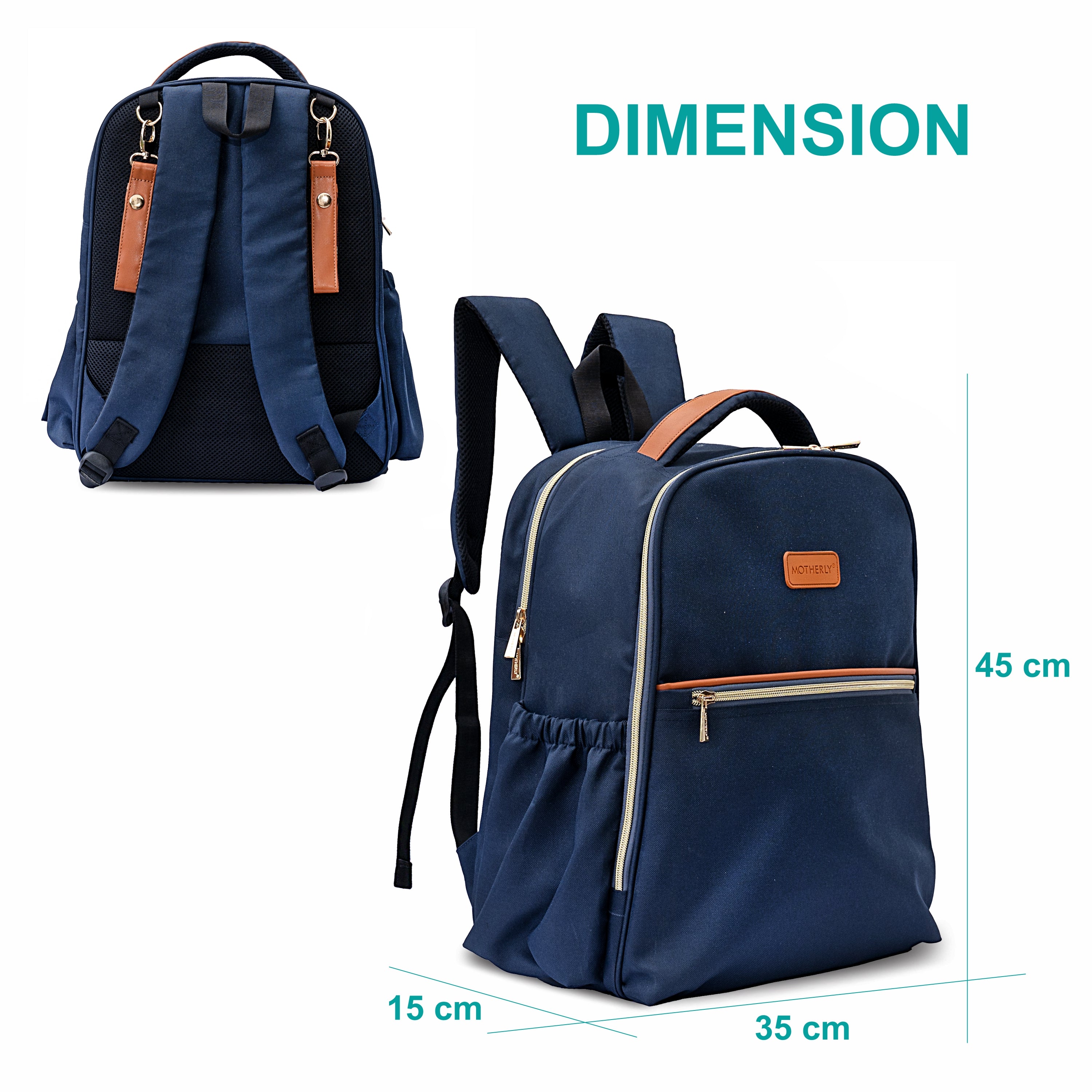 Motherly Laptop Diaper Bag for Mothers for Travel, Maternity Bag for Newborn Baby, Mothers Travelling Bag, Multi Pocket Water Resistant Baby Bag, Hospital Bag for moms with Warranty and Offers - MOTHERLY