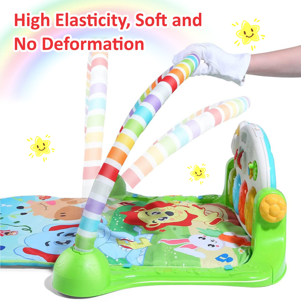 Motherly Musical Keyboard Baby Play Mat Gym with Colorful Piano and Fitness Rack - MOTHERLY
