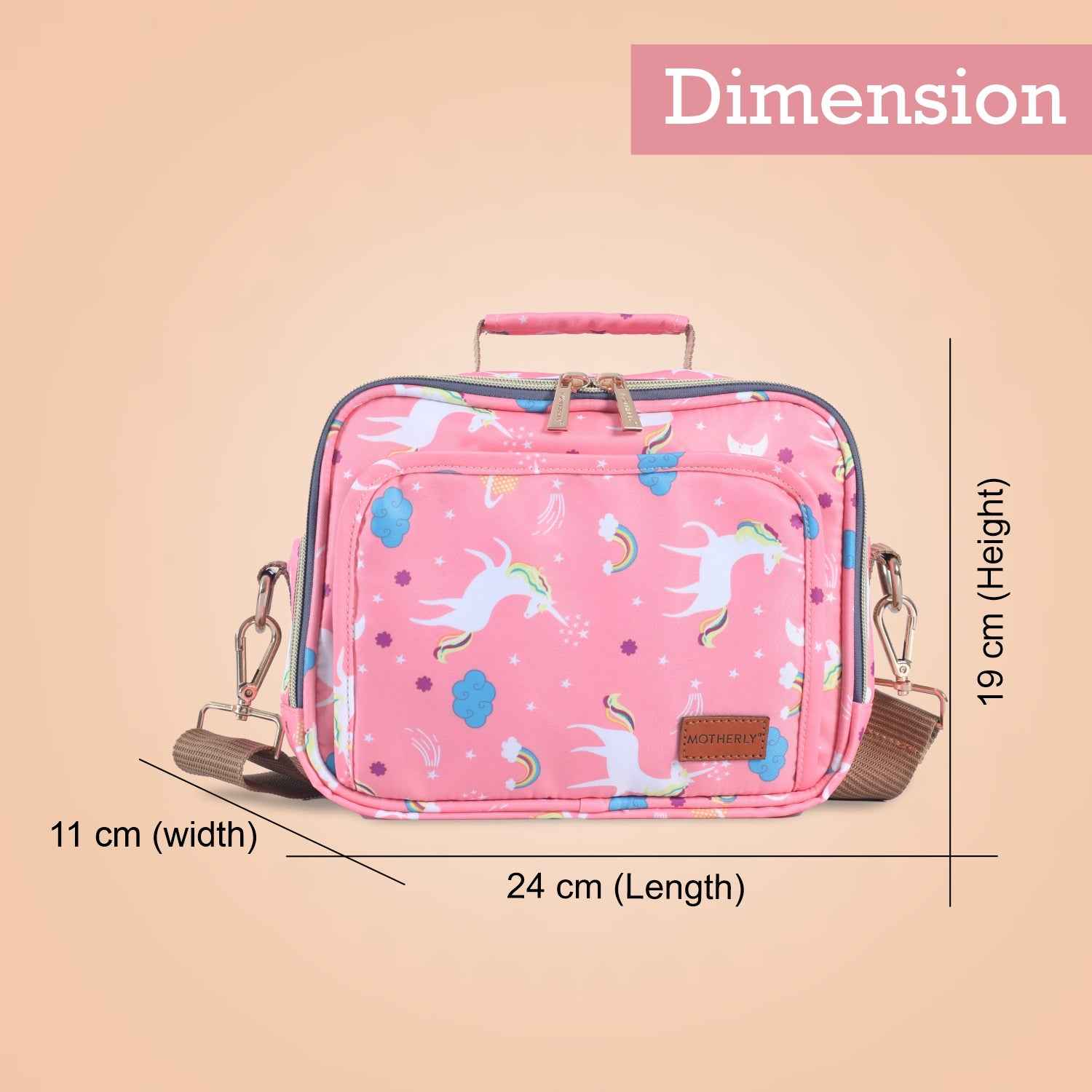 Motherly Mini Diaper Bag for Mothers for Travel | Small Maternity Handbag for Newborn Baby | Mothers Travelling Bag | Multiple Pockets Water Resistant Baby Bag I Hospital Bag for Moms (Unicorn Blue)