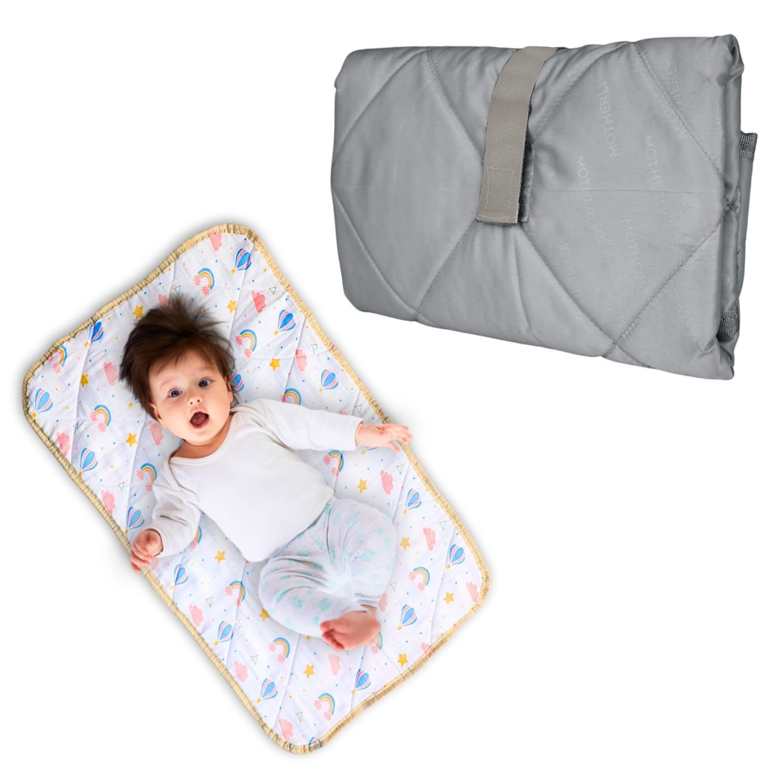 Motherly Diaper Changing Mat for Newborns – Reusable, Portable Crib & Sleeping Pad (72x42 cm, 0–12 Months)
