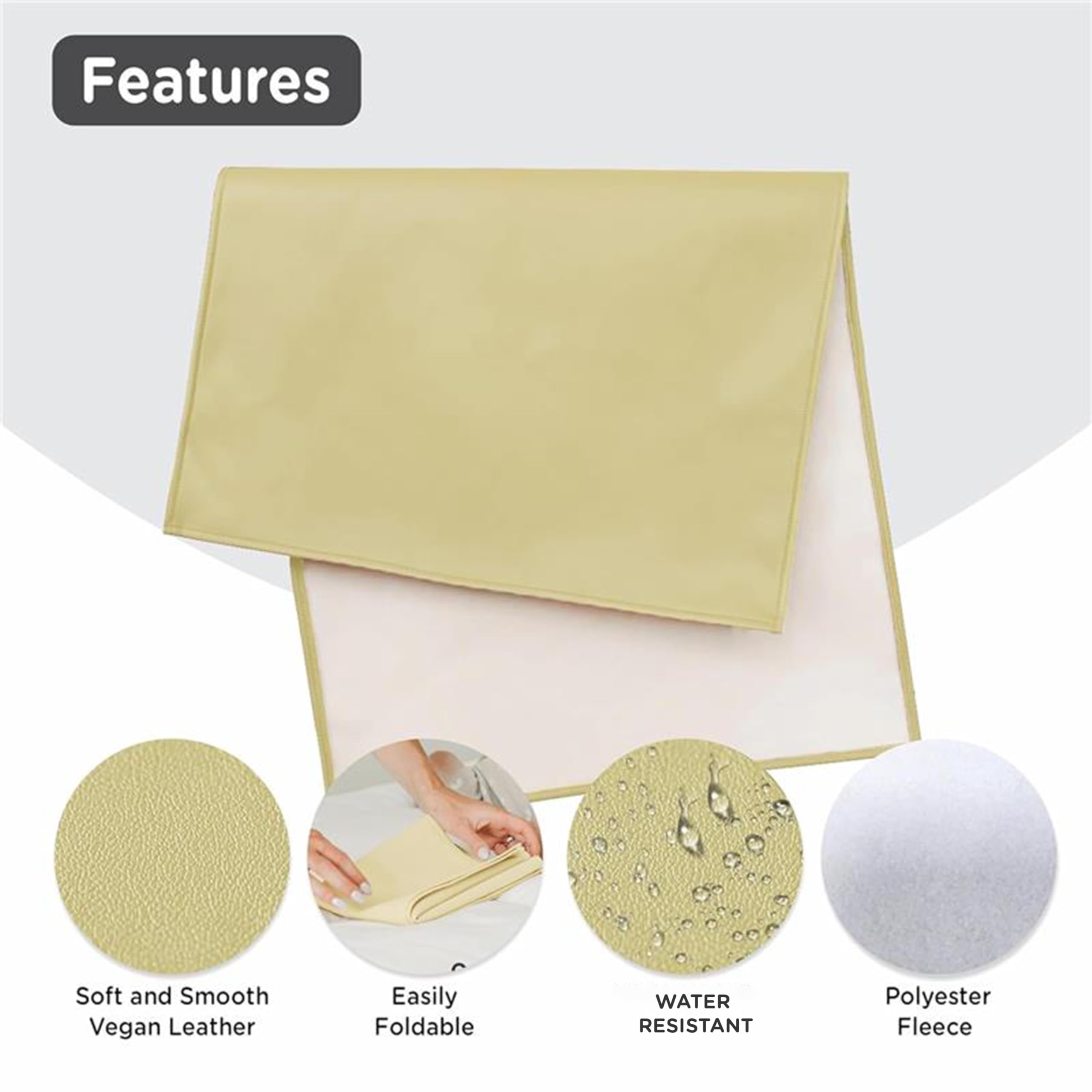 Motherly Premium Baby Mat Combo – Diaper Changing & Massage Mat | Reusable, Portable Bed Protector for Boys & Girls - grey-and-cream