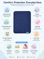 Motherly Reusable & Washable Baby Diaper Changing Mat and Oil Massage Mat, Portable One-Hand Foldable pad Water-Resistant Bed Protector for Newborn Boys & Girls (72 x 42 cm, 0-12 Months)
