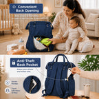 Motherly Patented Diaper Bag Backpack for Mothers | Waterproof Baby Travel & Maternity Bag | Multiple Compartments, Insulated Bottle Pockets, Warranty | Crown Series