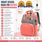 Motherly Crown Combo Melange Fabric Diaper Bag for Mothers for Travel With Warranty | Spacious Diaper Bags for Mom | baby bag for mother travel | Maternity Bags for Mother and Baby
