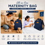 Motherly Patented Diaper Bag Backpack for Mothers | Waterproof Baby Travel & Maternity Bag | Multiple Compartments, Insulated Bottle Pockets, Warranty | Crown Series