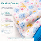 Motherly Muslin Blanket Design Reversible Stroller Cover for Newborn Baby & Toddler, Breathable Soft All Season/All Weather AC Blanket for Infant, Crib Mattres (110x90 cm, 0-24 Month)