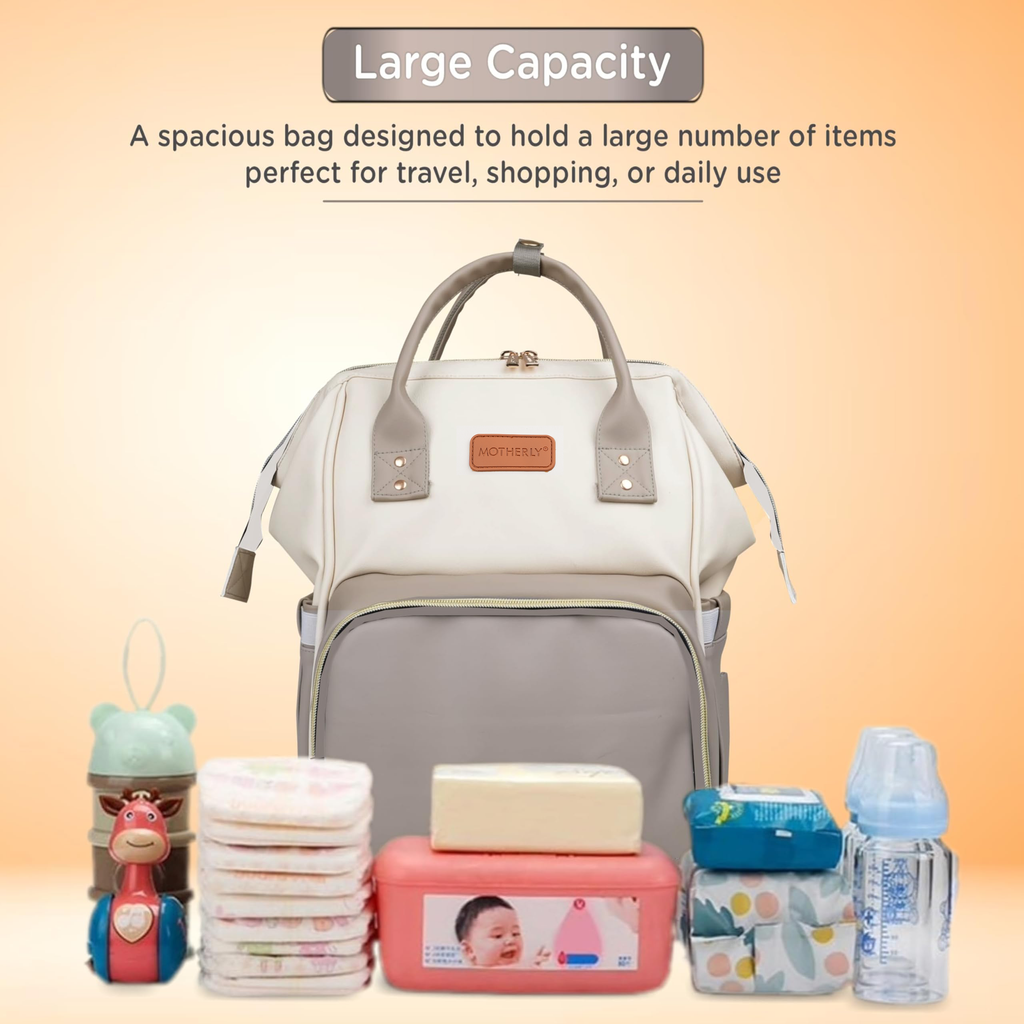 Motherly Envy Diaper Bag for Moms – Spacious, Waterproof Travel & Maternity Bag with Accessories