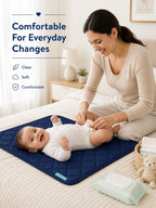 Motherly Reusable & Washable Baby Diaper Changing Mat and Oil Massage Mat, Portable One-Hand Foldable pad Water-Resistant Bed Protector for Newborn Boys & Girls (72 x 42 cm, 0-12 Months)