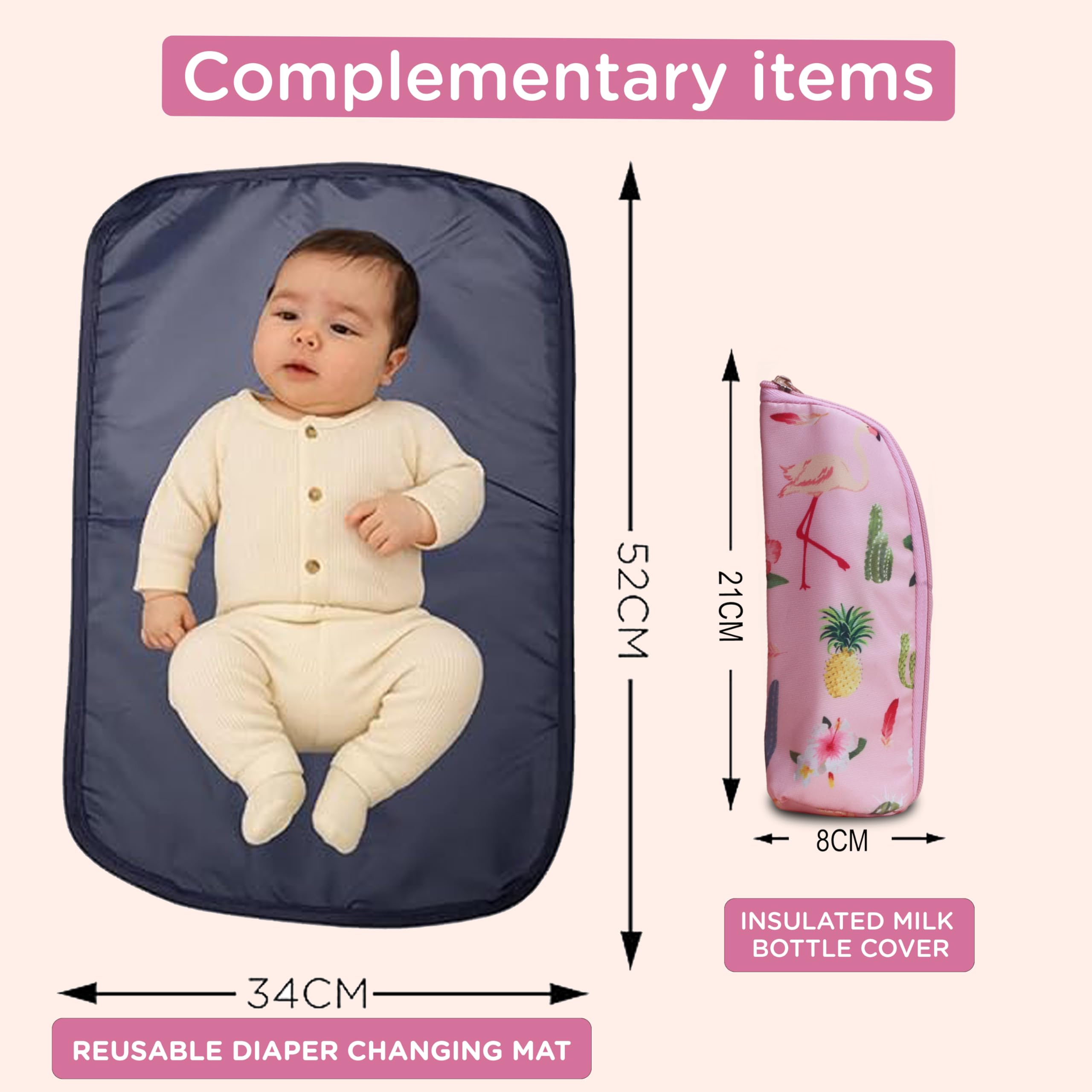 Motherly Nano Diaper Bag for Mothers for Travel – Combo Set with Accessories | Baby Bag for Mother Travel | Diaper Bag for Baby | Baby Bag for Mother and Baby