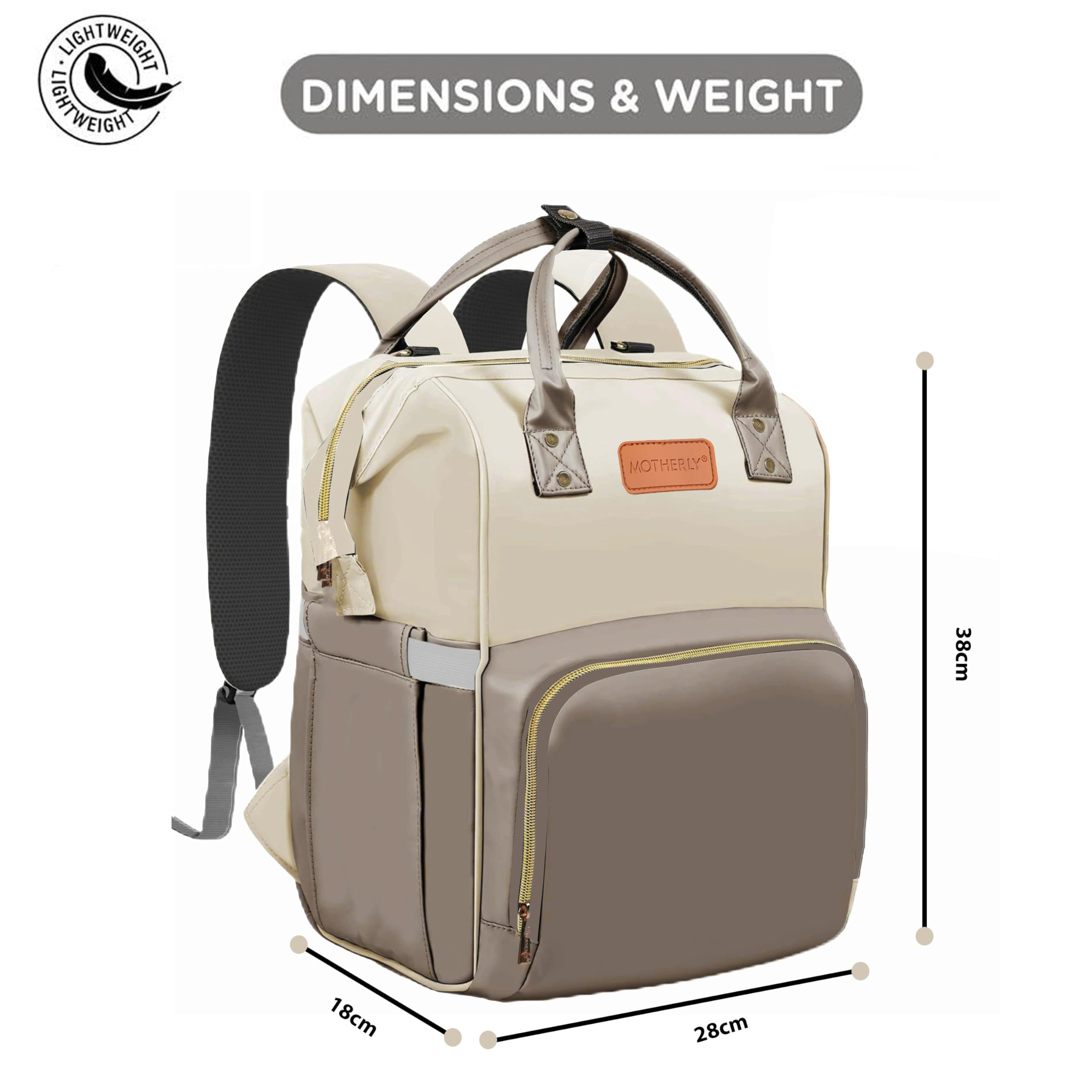 Motherly Envy Diaper Bag for Moms – Spacious, Waterproof Travel & Maternity Bag with Accessories