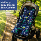 Motherly Baby Stroller Seat Cushion | Reversible and Universal Fit Pad for Strollers, High Chairs, Car Seats & Rockers | Soft, Breathable Pram Liner with Secure Straps & Safety Belt Slot - blue-space