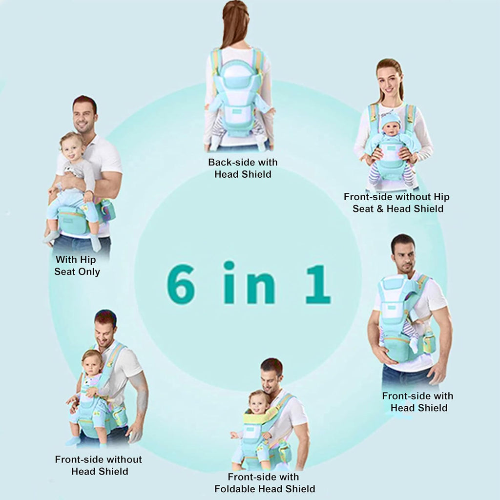 Motherly 6-in-1 Baby Carrier with Hip Seat & Head Support - MOTHERLY