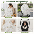 Motherly Nursing Cover for Breastfeeding – Soft, Breathable Feeding Apron for Mom, Multi-Use Feeding Cover & Scarf - parachute-print