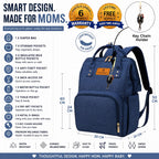 Motherly Patented Diaper Bag Backpack for Mothers | Waterproof Baby Travel & Maternity Bag | Multiple Compartments, Insulated Bottle Pockets, Warranty | Crown Series