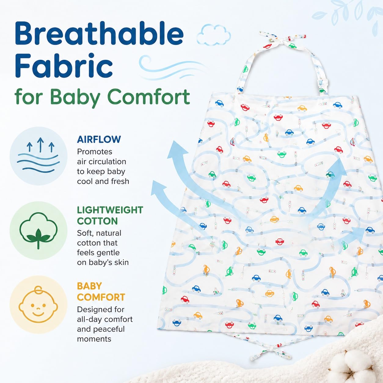 Motherly Nursing Cover for Breastfeeding – Soft, Breathable Feeding Apron for Mom, Multi-Use Feeding Cover & Scarf - white-rabbit-1