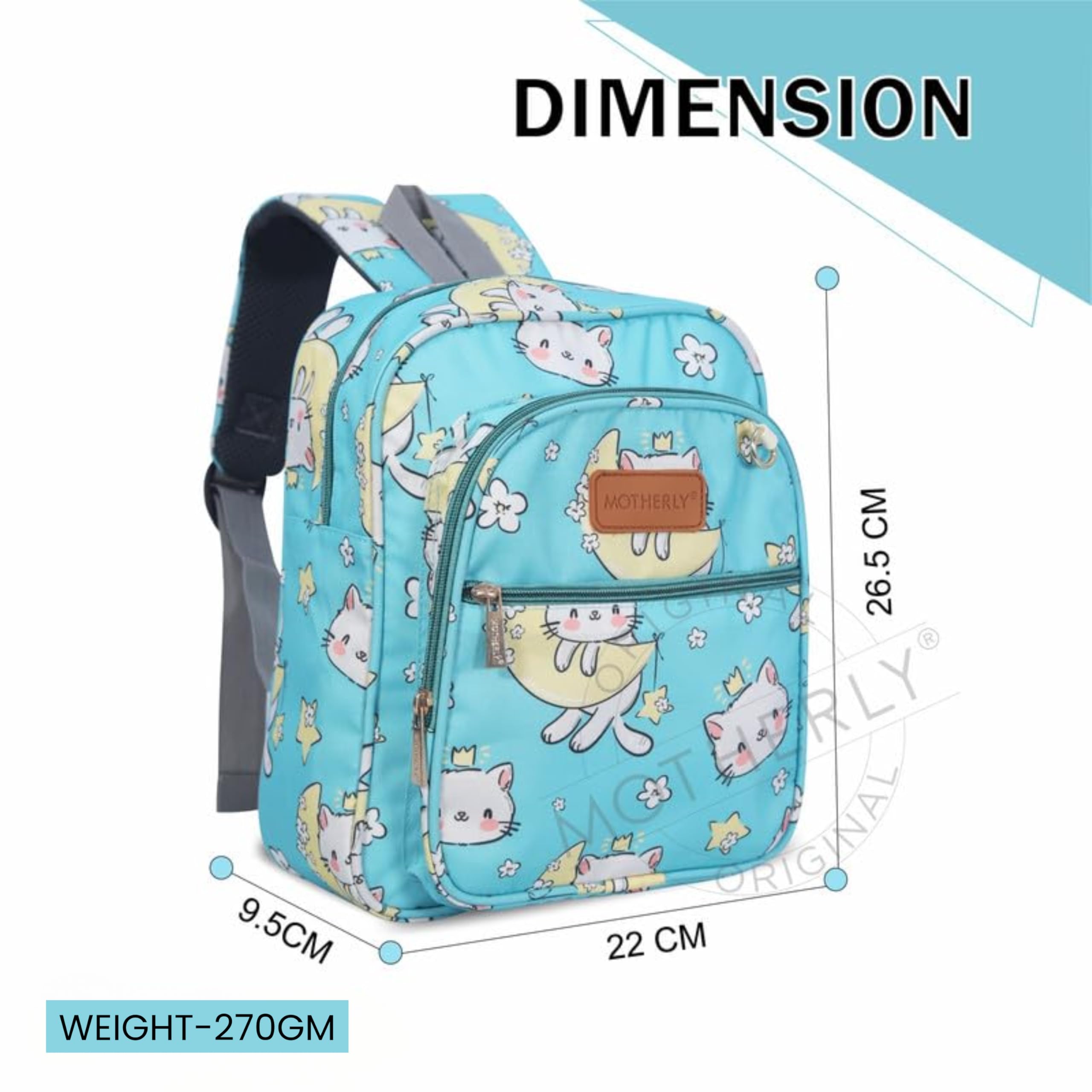 Motherly Kindergarten Backpack, Daycare Bags for Kids, Toddler Bag, Creche Bag Casual Backpack Picnic Bag for Kids, Unisex School Bag for Boys & Girls with Free Pencil Stationery Pouch (11 Inch)