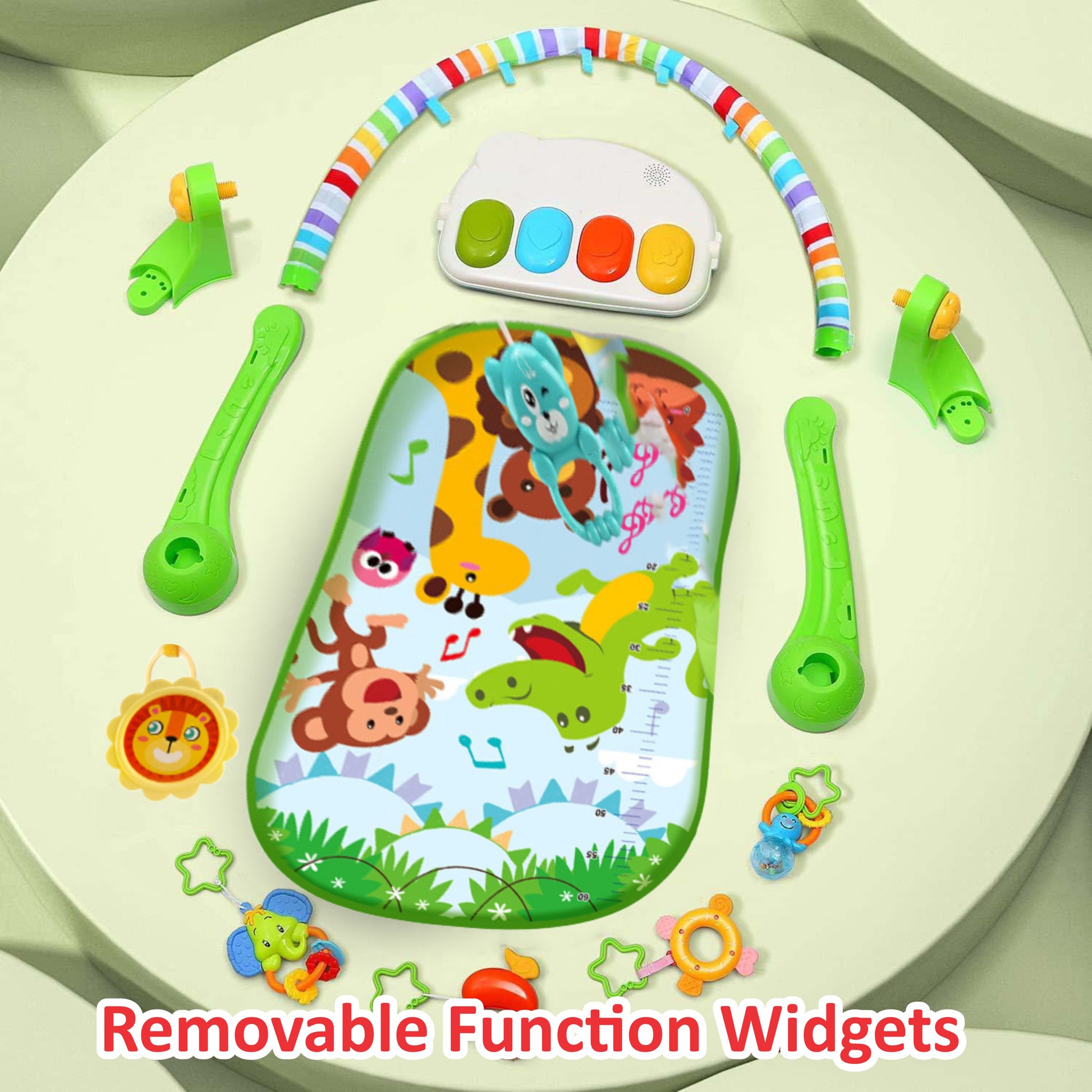 Motherly Musical Keyboard Baby Play Mat Gym with Colorful Piano and Fitness Rack - MOTHERLY