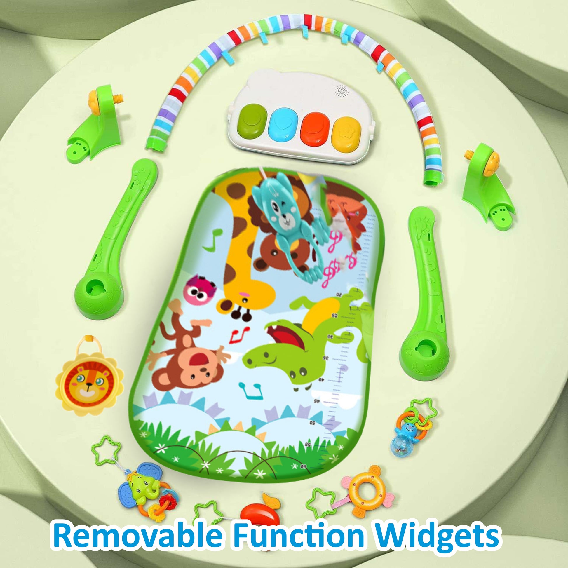 Motherly Musical Keyboard Baby Play Mat Gym with Colorful Piano and Fitness Rack - MOTHERLY